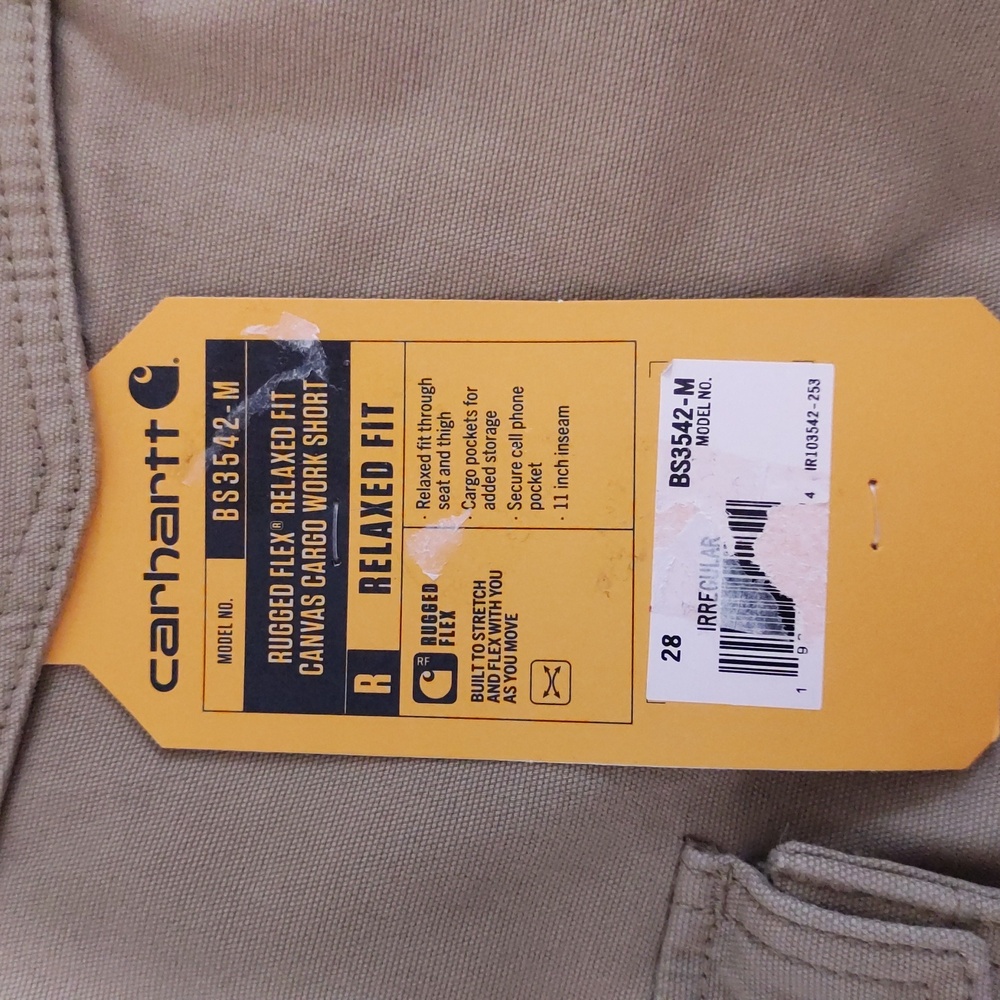 Rugged Flex Carhartt Relaxed Fit Canvas Cargo Work Short 28 and 11" Inseam - Picture 4 of 6